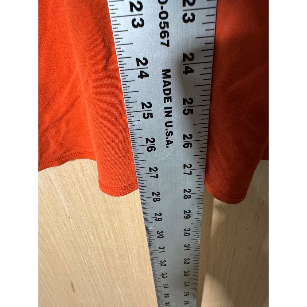 Eileen Fisher Womens Medium Burnt Orange 100% Silk Long Sleeve V-Neck Tunic Top - Picture 2 of 6
